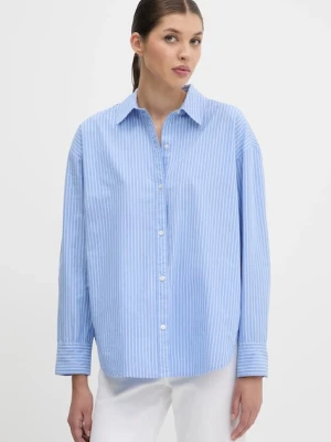 Abercrombie & Fitch koszula bawełniana damska kolor niebieski relaxed z kołnierzykiem klasycznym KI140-5150