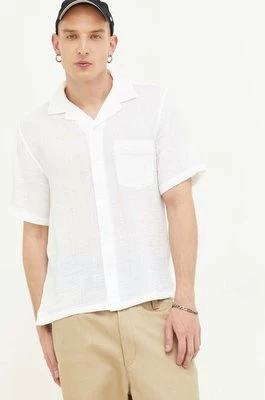 Abercrombie & Fitch koszula bawełniana męska kolor biały regular