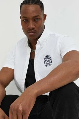 Abercrombie & Fitch koszula męska kolor biały regular z kołnierzykiem button-down