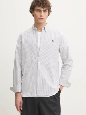 Abercrombie & Fitch koszula męska kolor szary regular z kołnierzykiem button-down KI125-4185