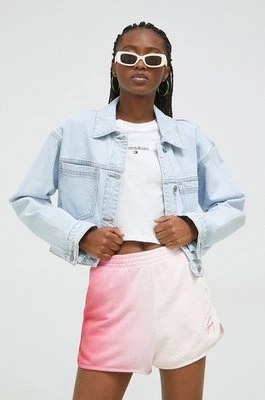 Abercrombie & Fitch kurtka jeansowa damska kolor niebieski przejściowa