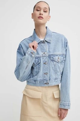 Abercrombie & Fitch kurtka jeansowa damska kolor niebieski przejściowa oversize