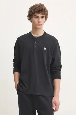 Abercrombie & Fitch longsleeve bawełniany kolor czarny gładki KI124-4534