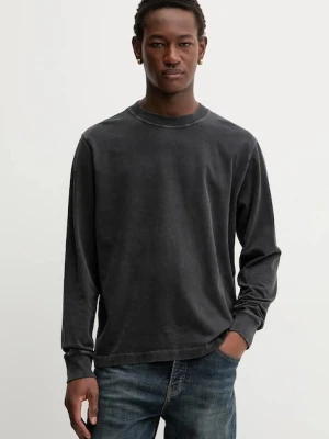 Abercrombie & Fitch longsleeve bawełniany kolor czarny gładki KI124-5357-908