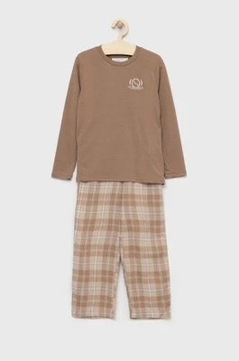 Abercrombie & Fitch piżama dziecięca kolor beżowy gładka