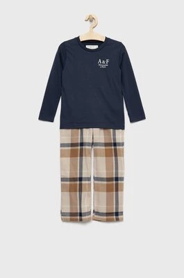 Abercrombie & Fitch piżama dziecięca kolor granatowy gładka