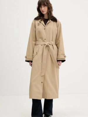 Abercrombie & Fitch płaszcz kolor beżowy KI144-5303-415