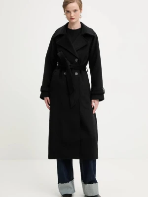 Abercrombie & Fitch płaszcz kolor czarny KI144-5191-900