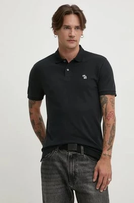 Abercrombie & Fitch polo bawełniane kolor czarny gładki KI124-4374