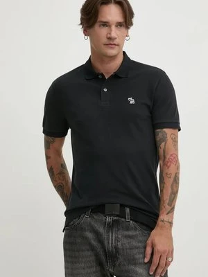 Abercrombie & Fitch polo bawełniane kolor czarny gładki KI124-4374