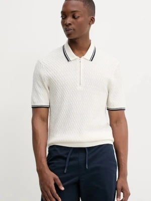 Abercrombie & Fitch polo męski kolor beżowy gładki KI120-5086