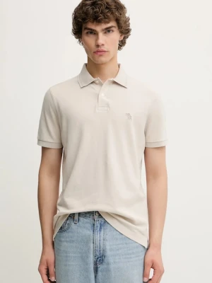 Abercrombie & Fitch polo męski kolor beżowy gładki KI124-5229