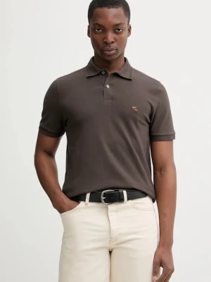 Abercrombie & Fitch polo męski kolor brązowy gładki KI124-5744-400