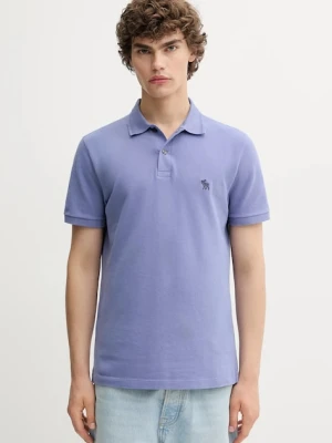 Abercrombie & Fitch polo męski kolor fioletowy gładki KI124-5230