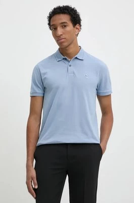 Abercrombie & Fitch polo męski kolor niebieski gładki KI124-4385