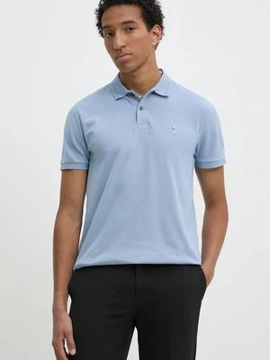 Abercrombie & Fitch polo męski kolor niebieski gładki KI124-4385