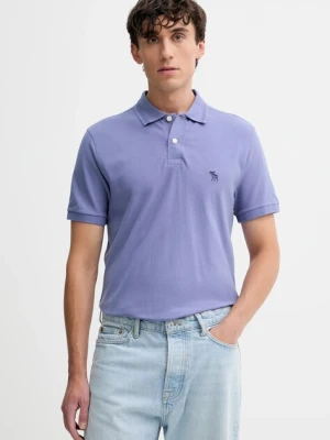 Abercrombie & Fitch polo męski kolor niebieski gładki KI124-5743-220