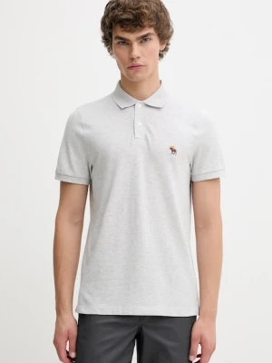 Abercrombie & Fitch polo męski kolor szary gładki KI124-5379-110