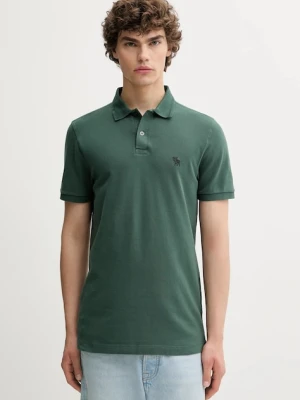 Abercrombie & Fitch polo męski kolor zielony gładki KI124-5231