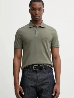 Abercrombie & Fitch polo męski kolor zielony gładki KI124-5718-300