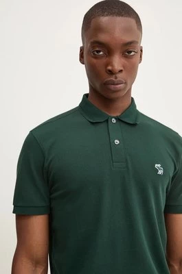 Abercrombie & Fitch polo męski kolor zielony z aplikacją KI124-4378