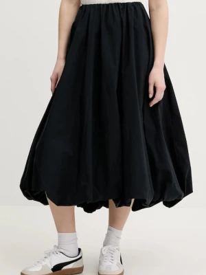 Abercrombie & Fitch spódnica bawełniana kolor czarny midi rozkloszowana KI143-5070