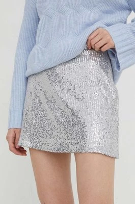 Abercrombie & Fitch spódnica kolor srebrny mini ołówkowa