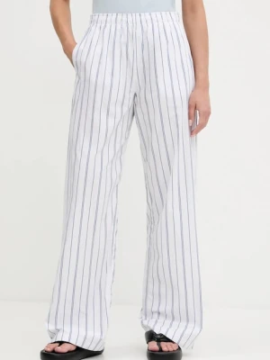 Abercrombie & Fitch spodnie bawełniane damskie kolor biały proste high waist KI156-5289