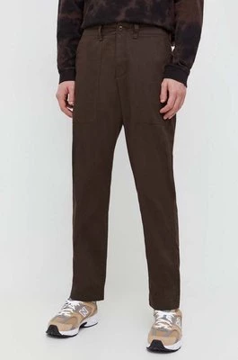 Abercrombie & Fitch spodnie bawełniane kolor brązowy proste