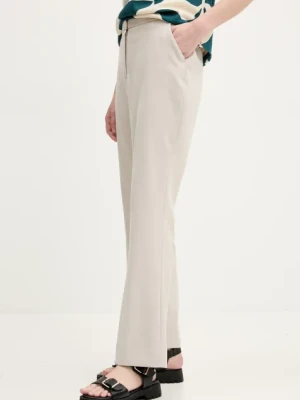 Abercrombie & Fitch spodnie damskie kolor beżowy dzwony high waist KI156-5078