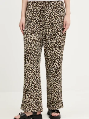 Abercrombie & Fitch spodnie damskie kolor beżowy proste high waist KI156-4873