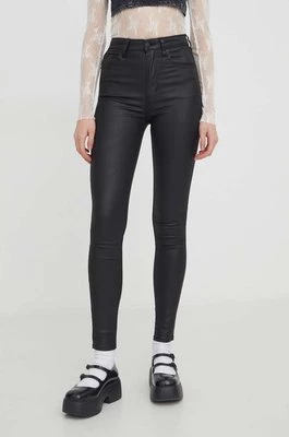 Abercrombie & Fitch spodnie damskie kolor czarny dopasowane high waist