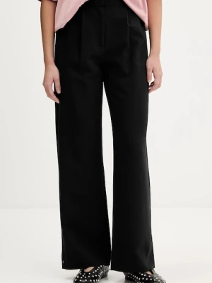 Abercrombie & Fitch spodnie damskie kolor czarny proste high waist KI156-2422-900