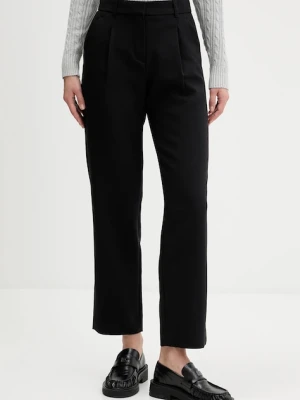 Abercrombie & Fitch spodnie damskie kolor czarny proste high waist KI156-5521-900