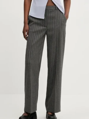 Abercrombie & Fitch spodnie damskie kolor szary szerokie high waist KI156-5380