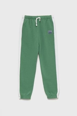 Abercrombie & Fitch spodnie dresowe dziecięce kolor zielony gładkie
