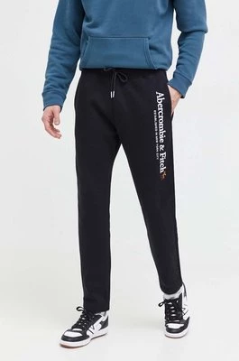Abercrombie & Fitch spodnie dresowe kolor czarny z aplikacją