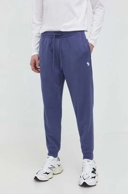 Abercrombie & Fitch spodnie dresowe kolor niebieski gładkie