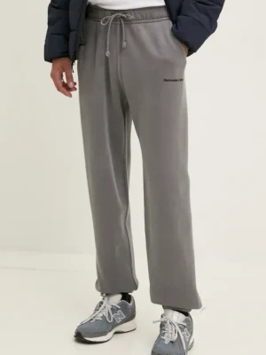 Abercrombie & Fitch spodnie dresowe kolor szary gładkie KI134-4068