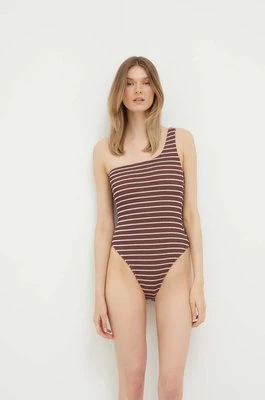Abercrombie & Fitch strój kąpielowy kolor brązowy miękka miseczka