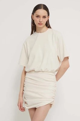 Abercrombie & Fitch sukienka kolor beżowy mini oversize