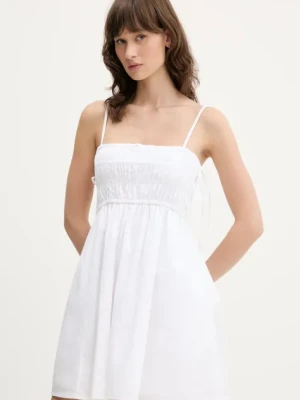 Abercrombie & Fitch sukienka kolor biały mini rozkloszowana KI159-5820