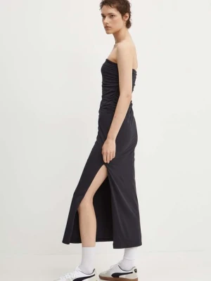 Abercrombie & Fitch sukienka kolor czarny maxi dopasowana
