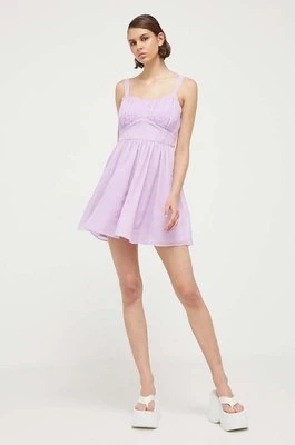 Abercrombie & Fitch sukienka kolor fioletowy mini rozkloszowana