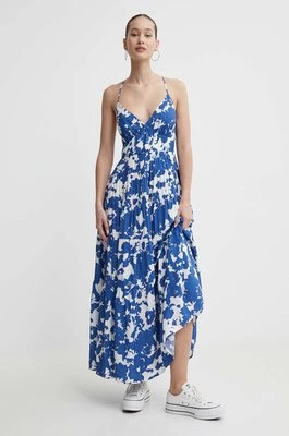 Abercrombie & Fitch sukienka kolor niebieski maxi rozkloszowana