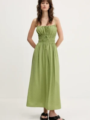 Abercrombie & Fitch sukienka kolor zielony maxi prosta KI159-5571