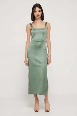 Abercrombie & Fitch sukienka kolor zielony midi dopasowana