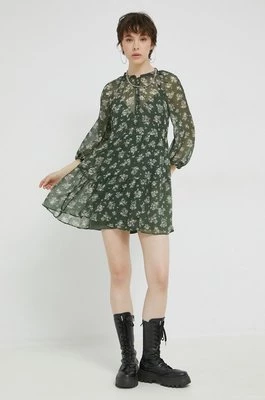 Abercrombie & Fitch sukienka kolor zielony mini rozkloszowana