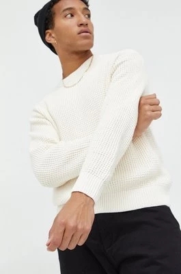 Abercrombie & Fitch sweter bawełniany męski kolor biały lekki