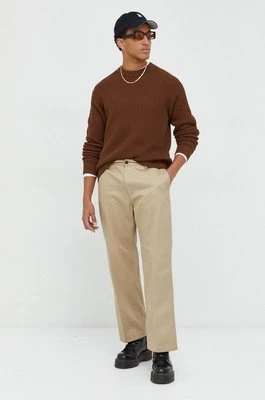 Abercrombie & Fitch sweter bawełniany męski kolor brązowy lekki